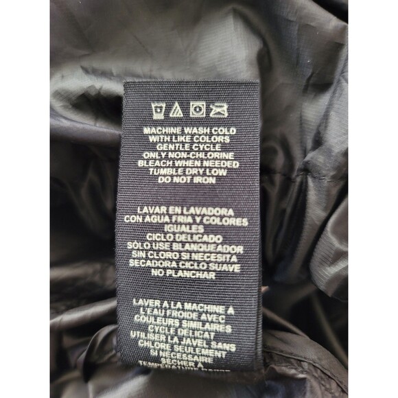 UGG Brittany Hooded Anorak Rain Coat Black Size L White Zipper Pockets Festival - Picture 11 of 15